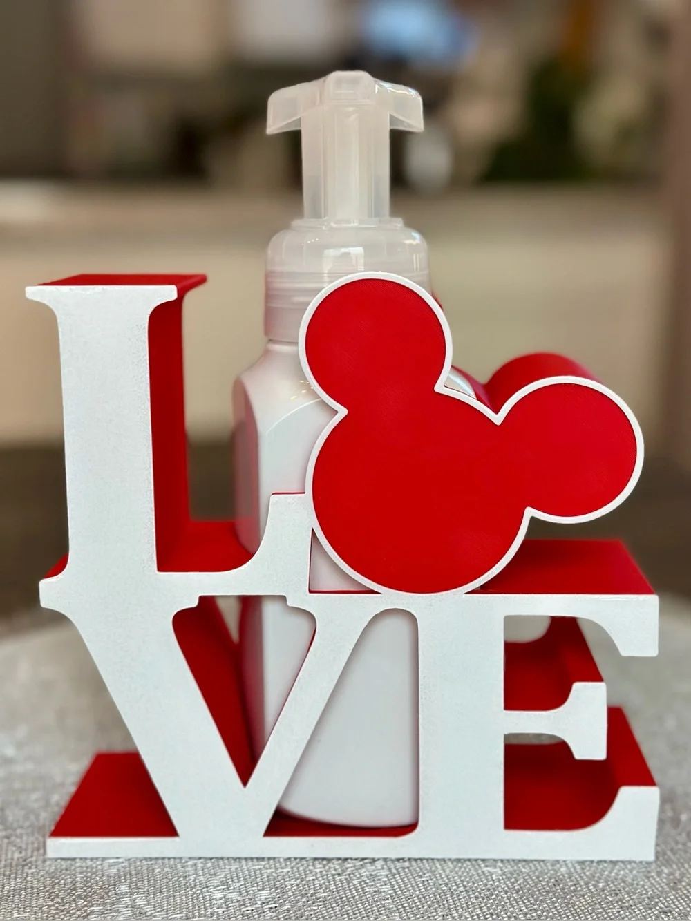 Disney GLOSSY Mickey Mouse LOVE Soap Holder for Bath & Body Works Bottles